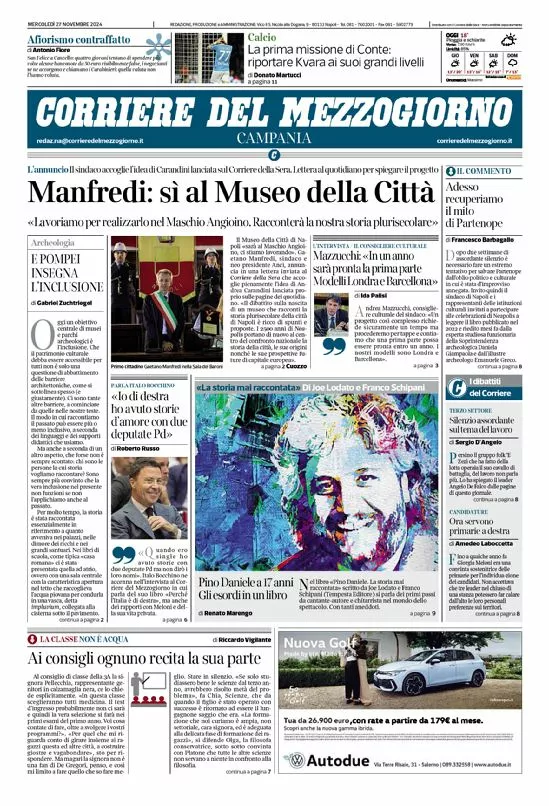 Prima-pagina-corriere del mezzogiorno-del-2024-11-27